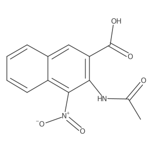 3-Acetamido-4-nitro-2-naphthalenecarboxylic acid结构式