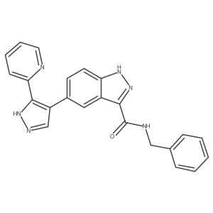 5-(3-Pyridin-2-yl-1h-pyrazol-4-yl)-1h-indazole-3-carboxylic acid benzylamide结构式