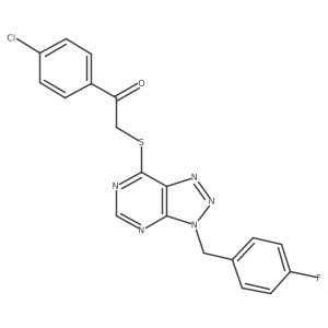 1-(4-chlorophenyl)-2-((3-(4-fluorobenzyl)-3H-[1,2,3]triazolo[4,5-d]pyrimidin-7-yl)thio)ethanone结构式