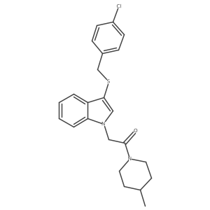 2-(3-{[(4-chlorophenyl)methyl]sulfanyl}-1H-indol-1-yl)-1-(4-methylpiperidin-1-yl)ethan-1-one结构式