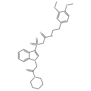 N-(3,4-dimethoxyphenethyl)-2-((1-(2-morpholino-2-oxoethyl)-1H-indol-3-yl)sulfonyl)acetamide Structure