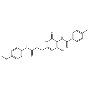 N-(4-amino-2-((2-((4-methoxyphenyl)amino)-2-oxoethyl)thio)-6-oxo-1,6-dihydropyrimidin-5-yl)-4-fluorobenzamide Structure