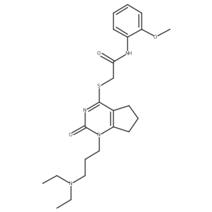 2-((1-(3-(diethylamino)propyl)-2-oxo-2,5,6,7-tetrahydro-1H-cyclopenta[d]pyrimidin-4-yl)thio)-N-(2-methoxyphenyl)acetamide Structure