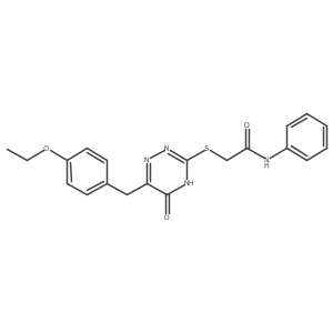 2-((6-(4-ethoxybenzyl)-5-oxo-4,5-dihydro-1,2,4-triazin-3-yl)thio)-N-phenylacetamide Structure