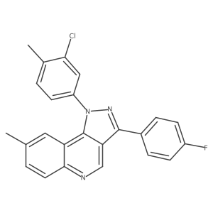 1-(3-chloro-4-methylphenyl)-3-(4-fluorophenyl)-8-methyl-1H-pyrazolo[4,3-c]quinoline结构式