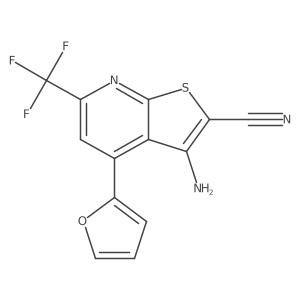 3-Amino-4-(furan-2-yl)-6-(trifluoromethyl)thieno[2,3-b]pyridine-2-carbonitrile Structure