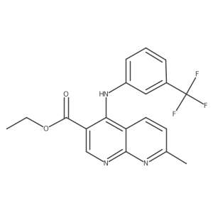 Ethyl 7-methyl-4-{[3-(trifluoromethyl)phenyl]amino}-1,8-naphthyridine-3-carboxylate结构式
