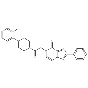5-{2-[4-(2-fluorophenyl)piperazin-1-yl]-2-oxoethyl}-2-phenylpyrazolo[1,5-a]pyrazin-4(5H)-one结构式