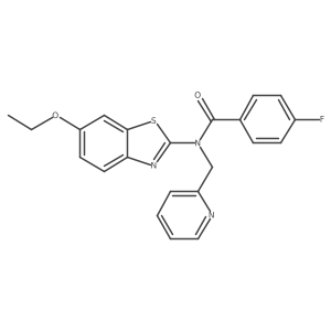 N-(6-ethoxybenzo[d]thiazol-2-yl)-4-fluoro-N-(pyridin-2-ylmethyl)benzamide结构式