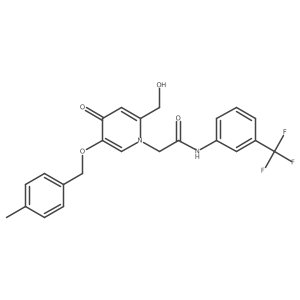 2-(2-(hydroxymethyl)-5-((4-methylbenzyl)oxy)-4-oxopyridin-1(4H)-yl)-N-(3-(trifluoromethyl)phenyl)acetamide结构式