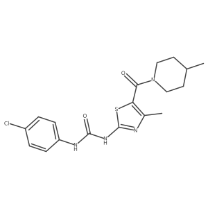 1-(4-Chlorophenyl)-3-(4-methyl-5-(4-methylpiperidine-1-carbonyl)thiazol-2-yl)urea结构式