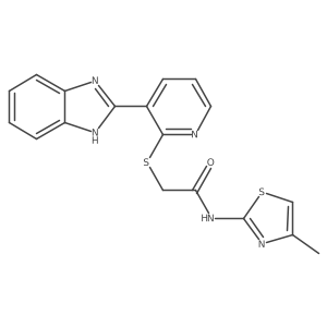 2-((3-(1H-benzo[d]imidazol-2-yl)pyridin-2-yl)thio)-N-(4-methylthiazol-2-yl)acetamide结构式