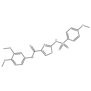 N-(3,4-dimethoxyphenyl)-2-(4-methoxyphenylsulfonamido)thiazole-4-carboxamide结构式