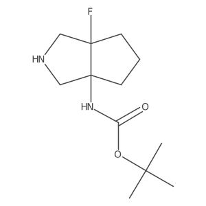 (1R,5S)-1-(tert-Butoxycarbonylamino)-5-fluoro-3-azabicyclo[3.3.0]octane结构式