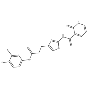 N-(4-(3-((3,4-difluorophenyl)amino)-3-oxopropyl)thiazol-2-yl)-2-oxo-1,2-dihydropyridine-3-carboxamide结构式