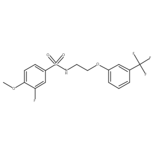 COc1ccc(S(=O)(=O)NCCOc2cccc(C(F)(F)F)c2)cc1F结构式
