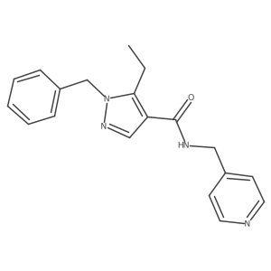 5-Ethyl-1-(phenylmethyl)-N-(4-pyridinylmethyl)-1H-pyrazole-4-carboxamide结构式