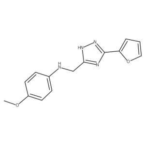 N-((5-(furan-2-yl)-1H-1,2,4-triazol-3-yl)methyl)-4-methoxyaniline Structure
