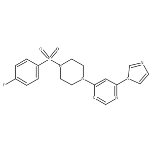 4-(4-((4-fluorophenyl)sulfonyl)piperazin-1-yl)-6-(1H-imidazol-1-yl)pyrimidine结构式