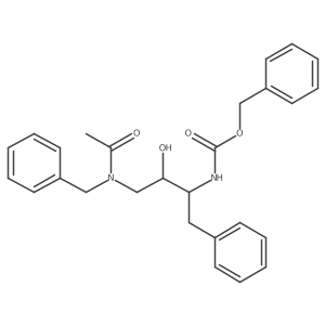 Benzyl ((2S,3R)-4-(N-benzylacetamido)-3-hydroxy-1-phenylbutan-2-yl)carbamate结构式