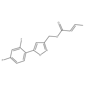 (Z)-(5-(2,4-difluorophenyl)isoxazol-3-yl)methyl but-2-enoate Structure