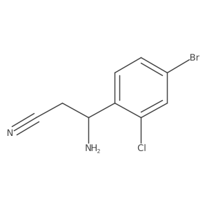 (3S)-3-Amino-3-(4-bromo-2-chlorophenyl)propanenitrile结构式
