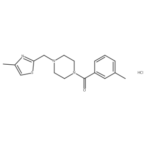 (4-((4-Methylthiazol-2-yl)methyl)piperazin-1-yl)(m-tolyl)methanone hydrochloride结构式