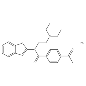 4-acetyl-N-(benzo[d]thiazol-2-yl)-N-(2-(diethylamino)ethyl)benzamide hydrochloride结构式
