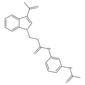 N-[3-(acetylamino)phenyl]-3-(3-acetyl-1H-indol-1-yl)propanamide结构式