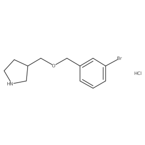 3-(((3-Bromobenzyl)oxy)methyl)pyrrolidine hydrochloride结构式