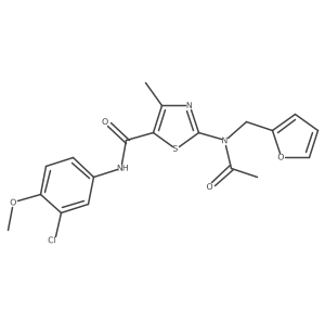 2-[acetyl(2-furylmethyl)amino]-N-(3-chloro-4-methoxyphenyl)-4-methyl-1,3-thiazole-5-carboxamide结构式