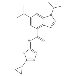 N-[(2E)-5-cyclopropyl-1,3,4-thiadiazol-2(3H)-ylidene]-1,6-di(propan-2-yl)-1H-pyrazolo[3,4-b]pyridine-4-carboxamide Structure