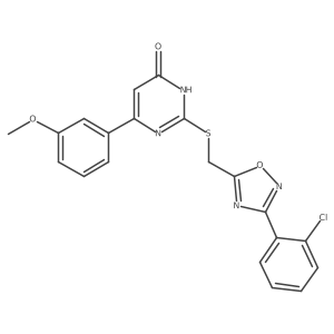 2-({[3-(2-Chlorophenyl)-1,2,4-oxadiazol-5-yl]methyl}sulfanyl)-6-(3-methoxyphenyl)-4-pyrimidinol结构式