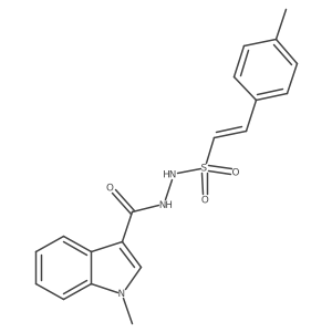1-methyl-N'-[(E)-2-(4-methylphenyl)ethenyl]sulfonylindole-3-carbohydrazide结构式