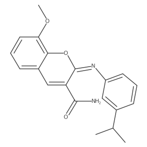 (2Z)-8-methoxy-2-{[3-(propan-2-yl)phenyl]imino}-2H-chromene-3-carboxamide Structure