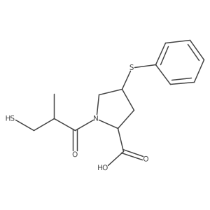 Rel-(2R,4S)-1-((S)-3-mercapto-2-methylpropanoyl)-4-(phenylthio)pyrrolidine-2-carboxylic acid结构式