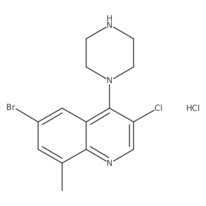 6-Bromo-3-chloro-8-methyl-4-(piperazin-1-yl)quinoline hydrochloride Structure