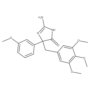 2-Amino-5-(3-methoxyphenyl)-5-[(3,4,5-trimethoxyphenyl)methyl]-4,5-dihydro-1H-imidazol-4-one结构式