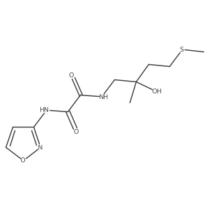 N1-(2-hydroxy-2-methyl-4-(methylthio)butyl)-N2-(isoxazol-3-yl)oxalamide结构式