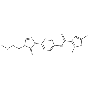 N-(4-(4-(2-methoxyethyl)-5-oxo-4,5-dihydro-1H-tetrazol-1-yl)phenyl)-2,5-dimethylfuran-3-carboxamide结构式