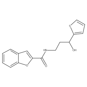 N-[3-hydroxy-3-(thiophen-2-yl)propyl]-1-benzofuran-2-carboxamide结构式