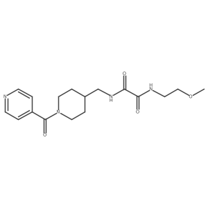 N1-((1-isonicotinoylpiperidin-4-yl)methyl)-N2-(2-methoxyethyl)oxalamide结构式