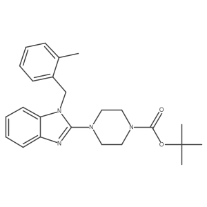 tert-Butyl 4-(1-(2-methylbenzyl)-1H-benzo[d]imidazol-2-yl)piperazine-1-carboxylate结构式