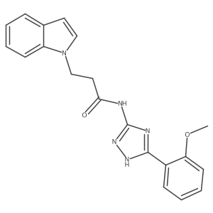3-(1H-indol-1-yl)-N-[3-(2-methoxyphenyl)-1H-1,2,4-triazol-5-yl]propanamide结构式