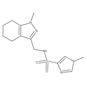 1-methyl-N-((1-methyl-4,5,6,7-tetrahydro-1H-indazol-3-yl)methyl)-1H-imidazole-4-sulfonamide结构式