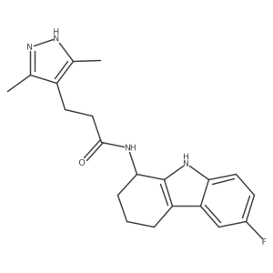 3-(3,5-dimethyl-1H-pyrazol-4-yl)-N-(6-fluoro-2,3,4,9-tetrahydro-1H-carbazol-1-yl)propanamide Structure
