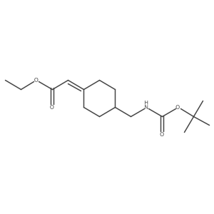 [4-(tert-Butoxycarbonylamino-methyl)-cyclohexylidene]-acetic acid ethyl ester Structure