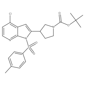 tert-butyl 3-(4-chloro-1-tosyl-1H-pyrrolo[2,3-b]pyridin-2-yl)pyrrolidine-1-carboxylate Structure