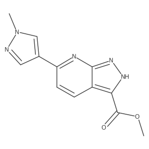 methyl 6-(1-methyl-1H-pyrazol-4-yl)-1H-pyrazolo[3,4-b]pyridine-3-carboxylate Structure