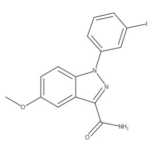1-(3-iodophenyl)-5-methoxy-1H-indazole-3-carboxamide结构式